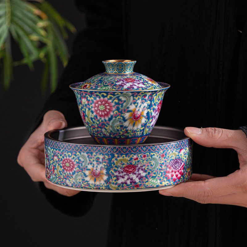 【汀和大福】國風琺琅彩三才蓋碗 【汀和大福】國風琺琅彩三才蓋碗